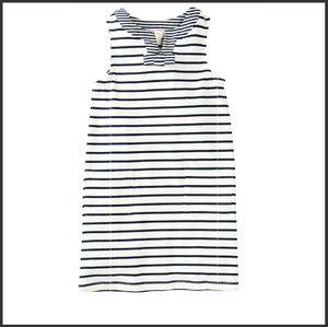 Kate Spade Tropez Sleeveless White Blue Striped Pocket Dress Size 7